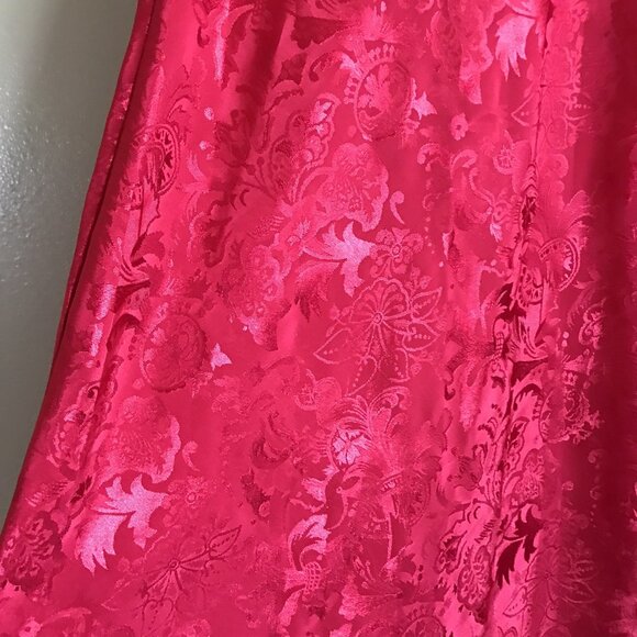 Vintage Versailles Red Lace-Trimmed Long Slip Dress 90s The Bay Canada Size M - Picture 5 of 10